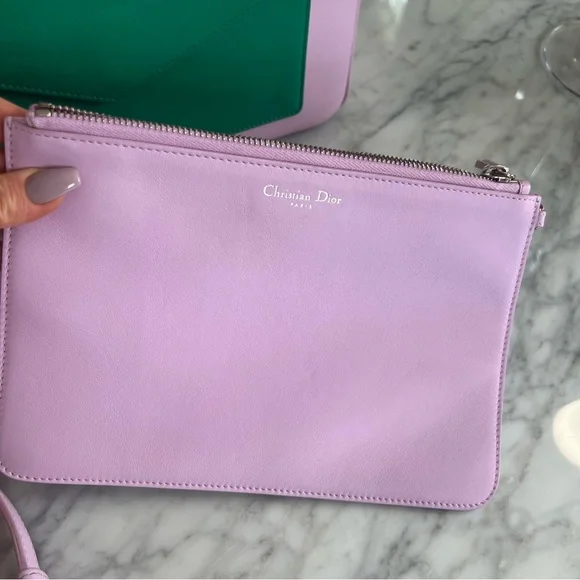 Christian Dior Purple Leather Diorissimo Pocket Tote Bag - Picture 9 of 11